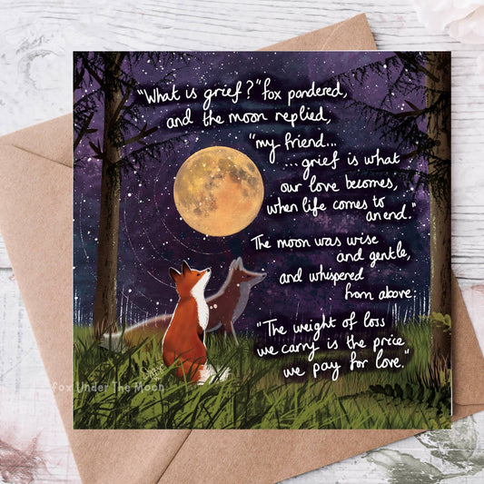 Grief Fox & Moon Sympathy Card