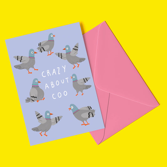 Crazy About Coo Pigeons Greeting Card