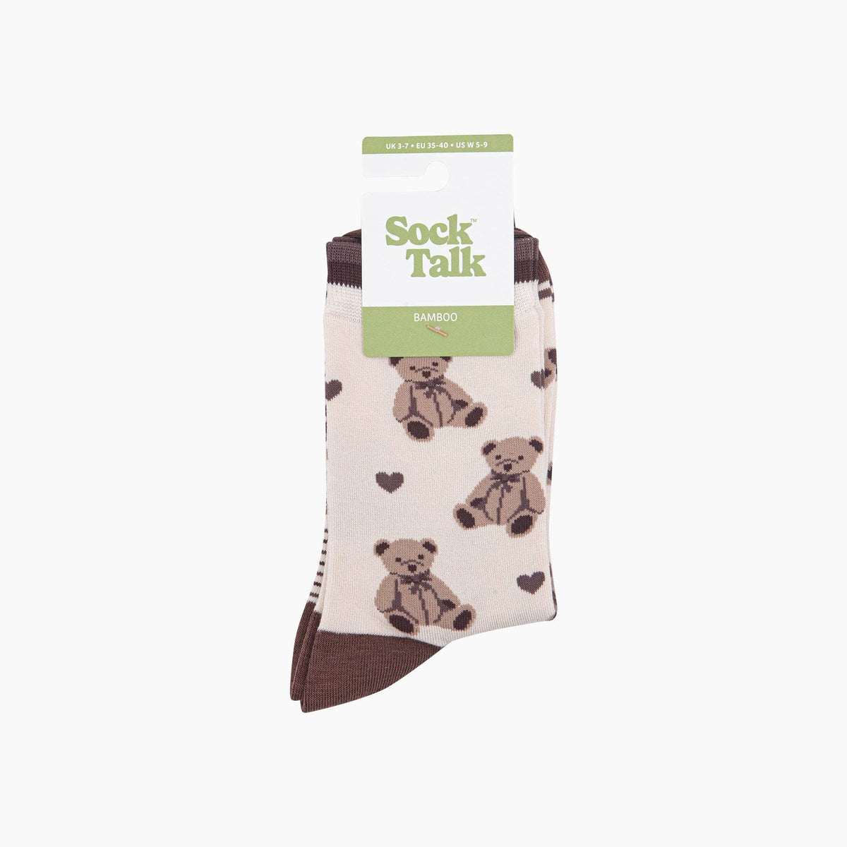 Teddy Bear Bamboo Socks in Cream