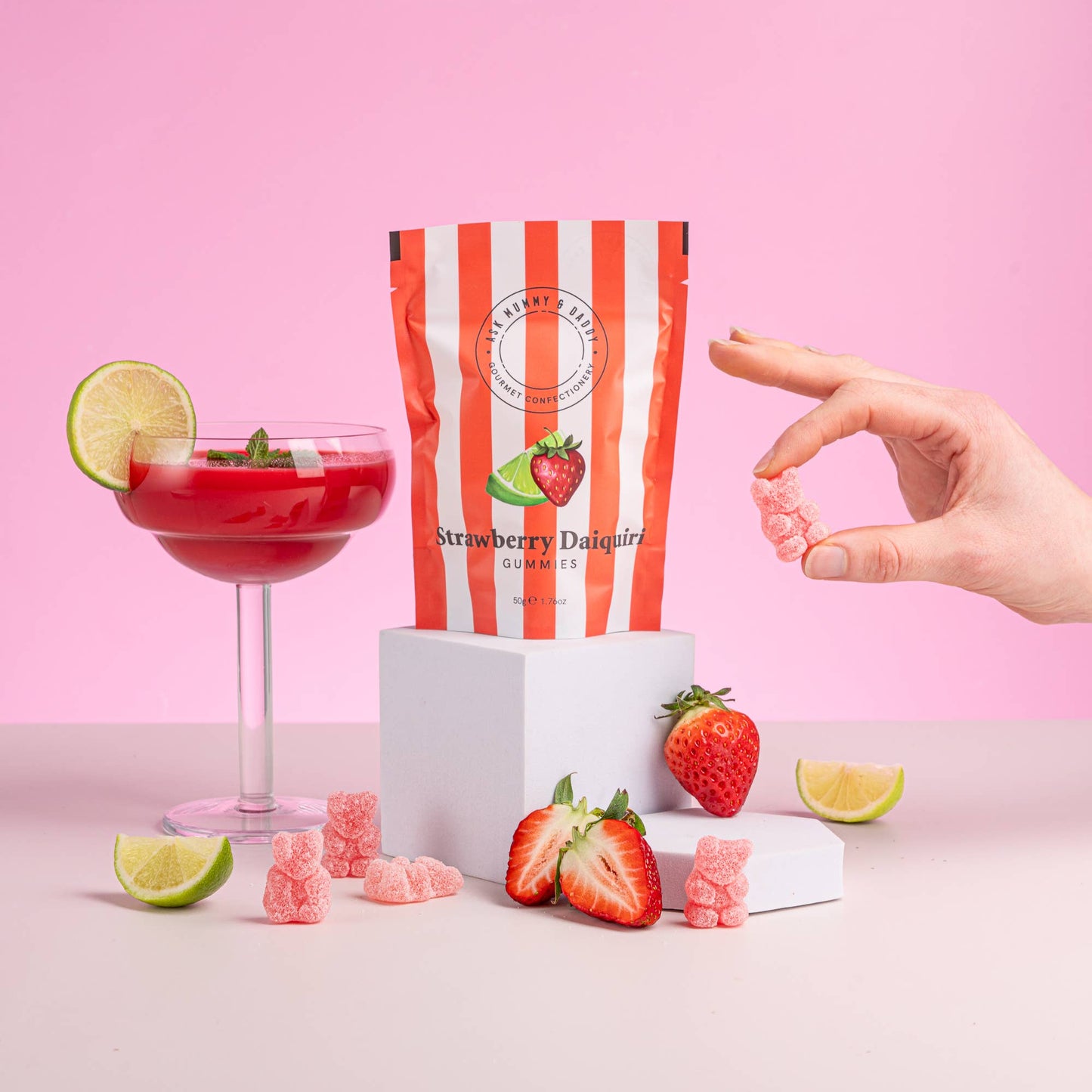 Strawberry Daiquiri Cocktail Gummy Bears Zero Alcohol