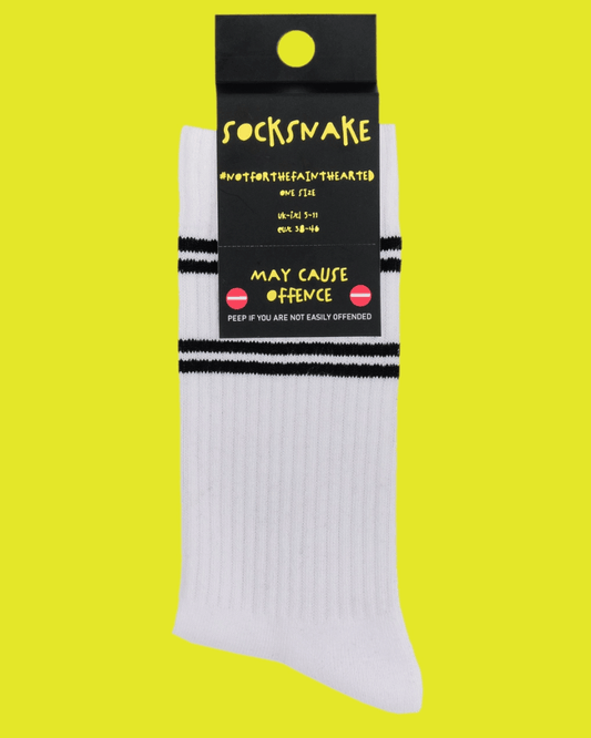 Fuck Off Sweary Sport Socks White & Black - Pink Poodle Boutique - SS004OS
