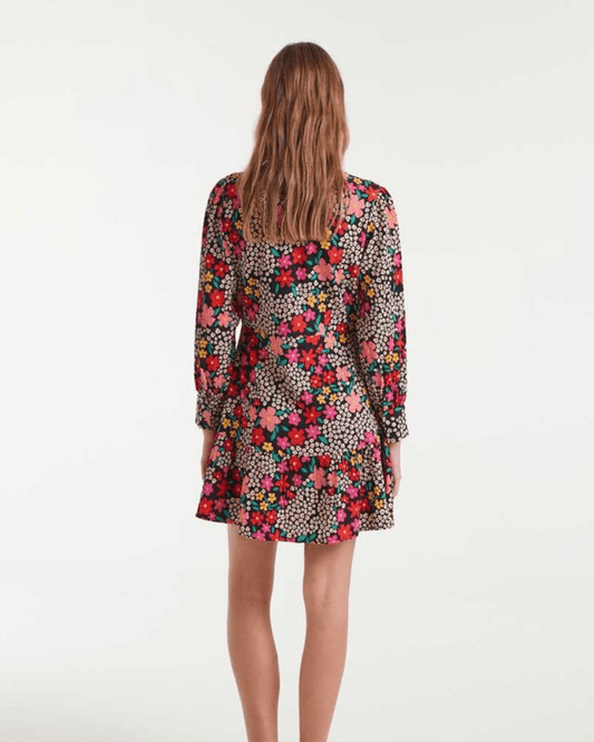 Giardino Seersucker Floral Mini Dress - Pink Poodle Boutique - 53C/41003-S