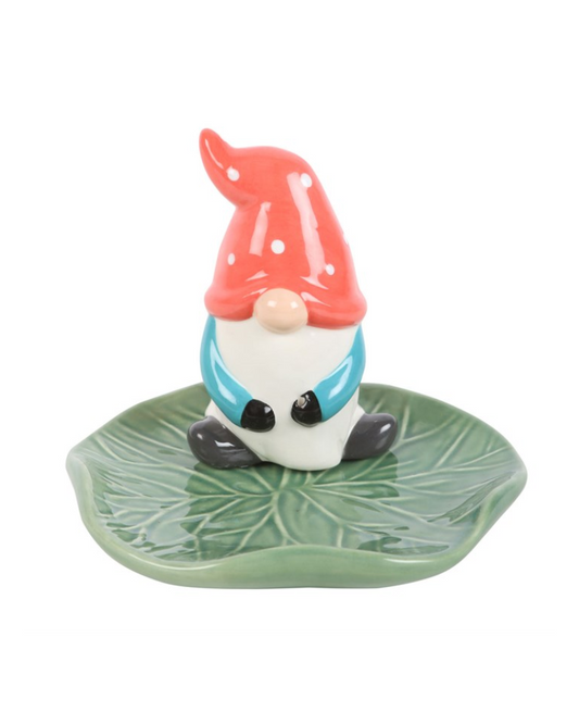 Gonk Gnome On Lily Pad Incense Stick Holder