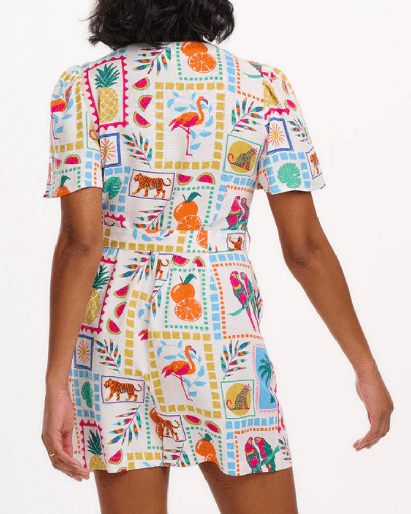 Gweneth Jungle Tile Playsuit - Pink Poodle Boutique -