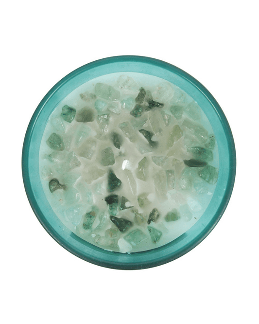 Heart Chakra Mint Crystal Chip Candle - Pink Poodle Boutique - CK - 29223