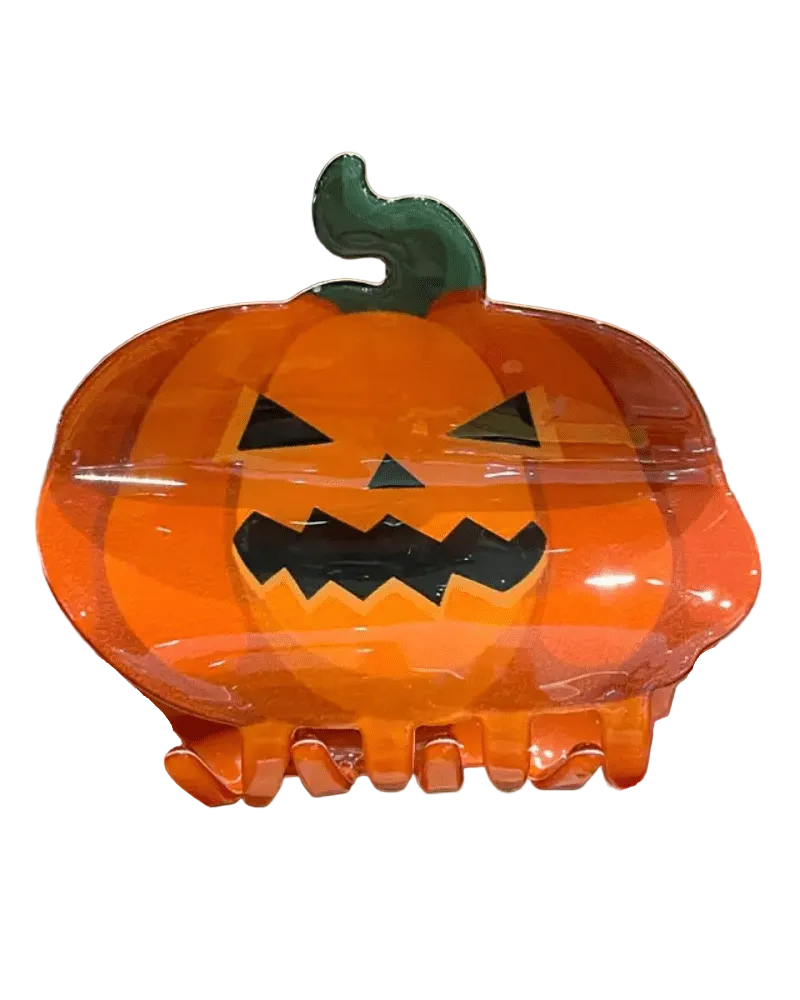 Jack - o' - Lantern Pumpkin Hair Claw - Pink Poodle Boutique - CLAW - PUMPKIN