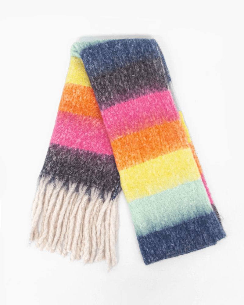 Joey Rainbow Stripe Heavyweight Scarf - Pink Poodle Boutique - 1511OLM
