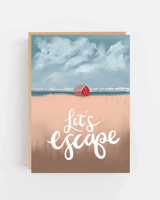 Let's Escape Scottish Seaside Greeting Card - Pink Poodle Boutique -