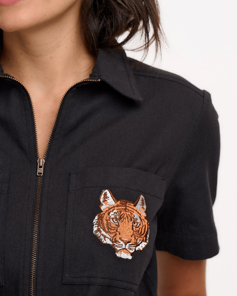 Logan Tiger Head Playsuit - Pink Poodle Boutique -
