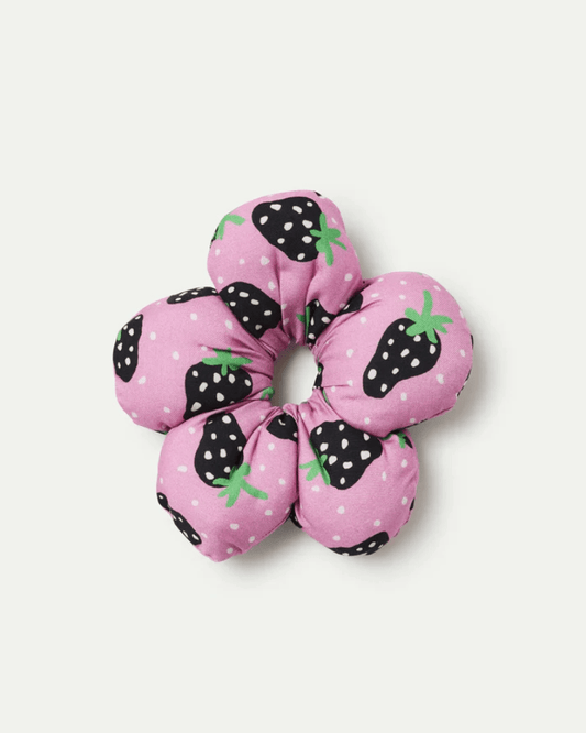 Morango Strawberry Seersucker Scrunchie - Pink Poodle Boutique - 53C/41031