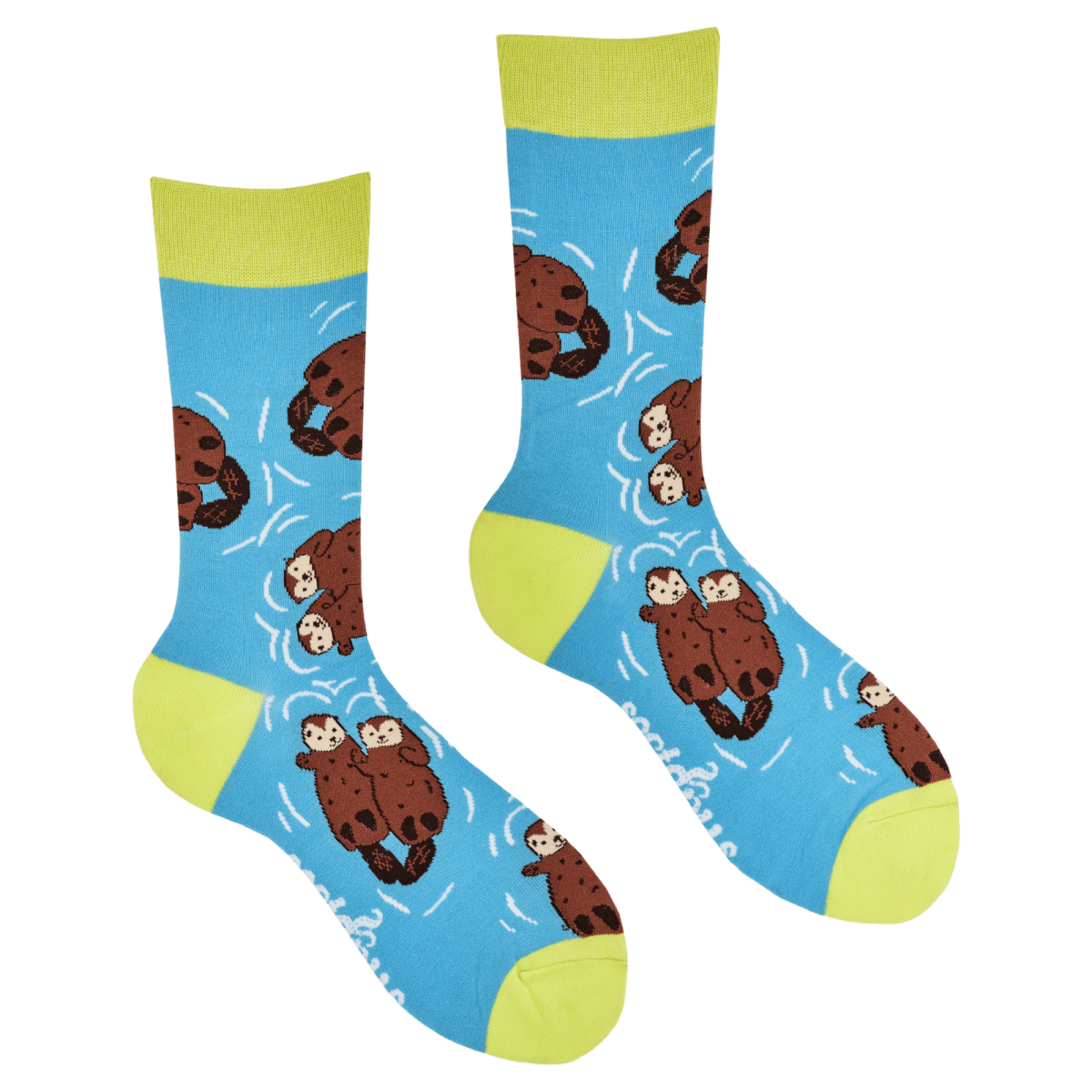 Otterly in Love Crew Socks - Pink Poodle Boutique - S2051S - AQUA