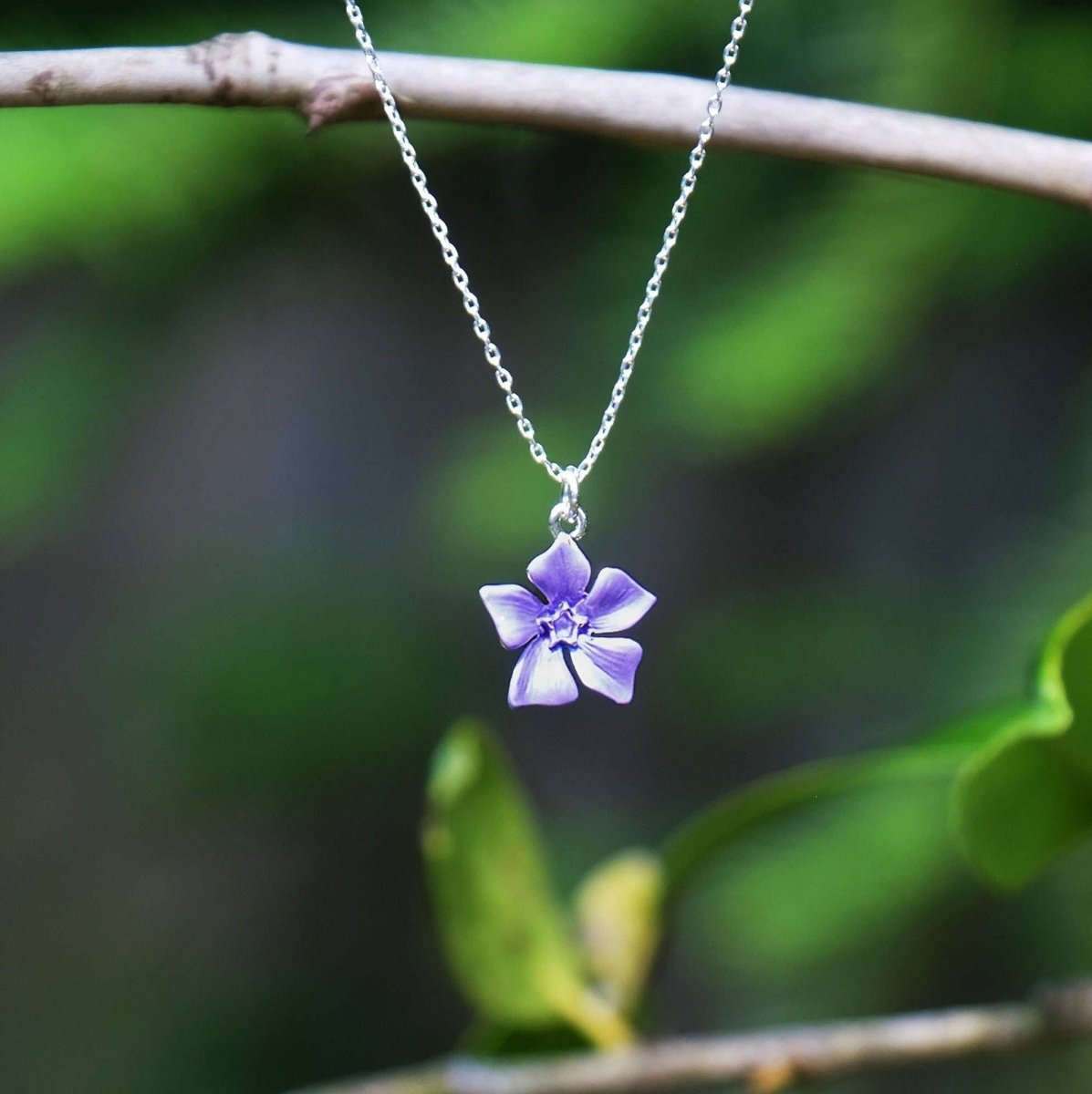 Periwinkle Blue Flower Pendant Necklace - Pink Poodle Boutique - ATH750