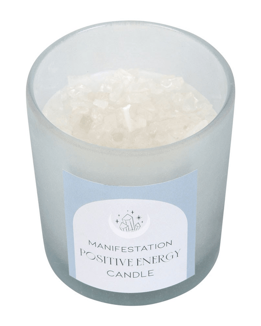 Positive Energy White Sage Crystal Chip Candle - Pink Poodle Boutique - MG - 97322