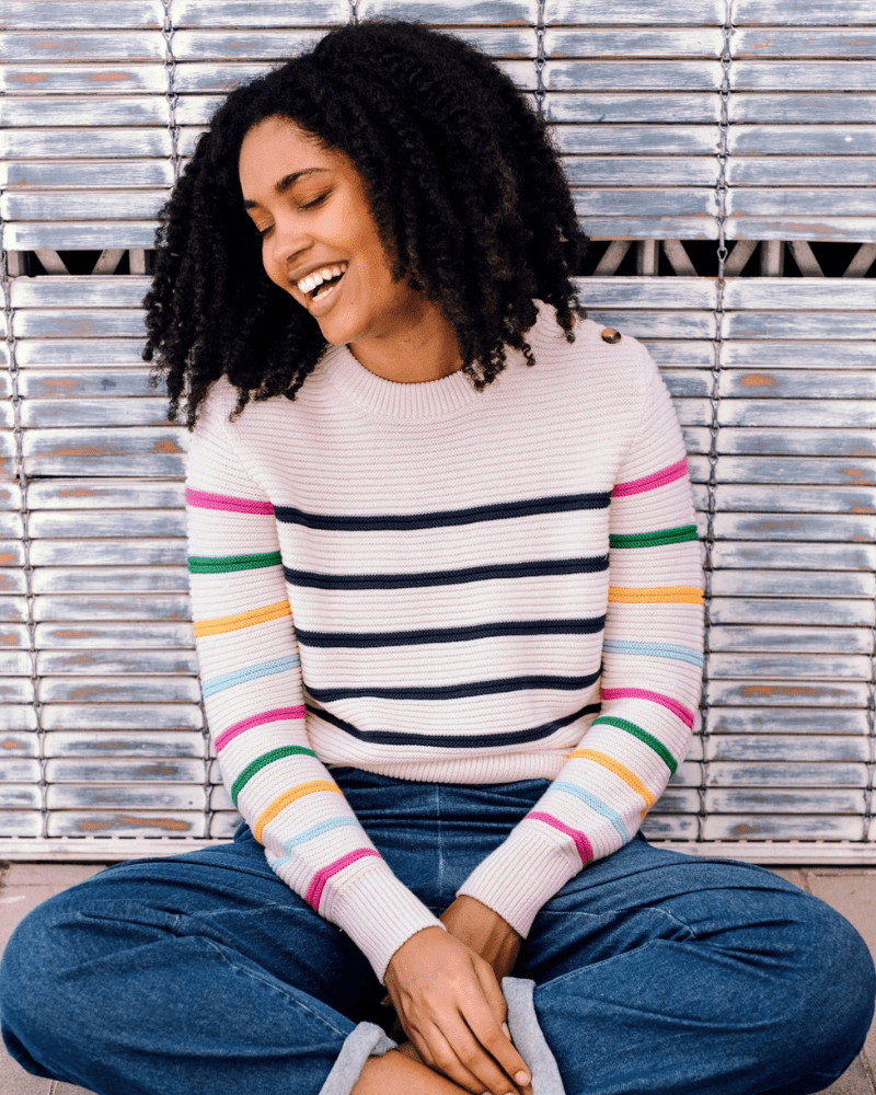 Rebecca Rainbow Stripe Jumper - Pink Poodle Boutique -