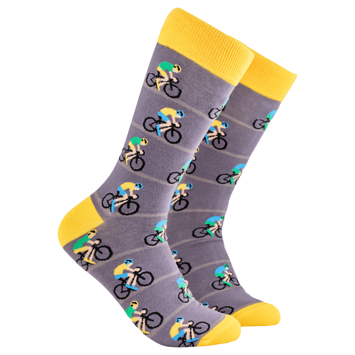 Road Race Cycling Crew Socks - Pink Poodle Boutique - S2056S - GREY