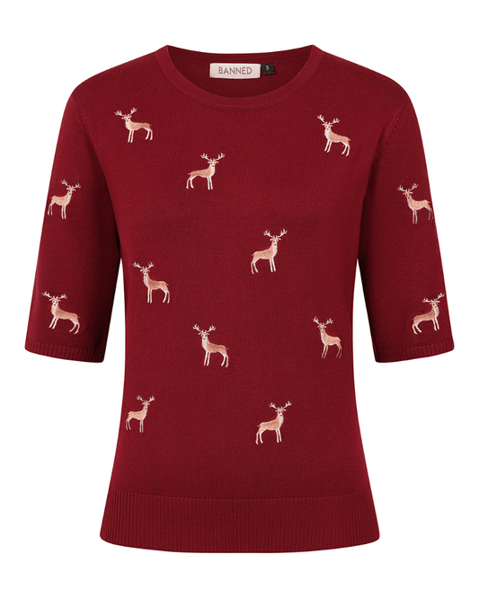 Ruby Sweet Deer Jumper - Pink Poodle Boutique - JP57131 - S