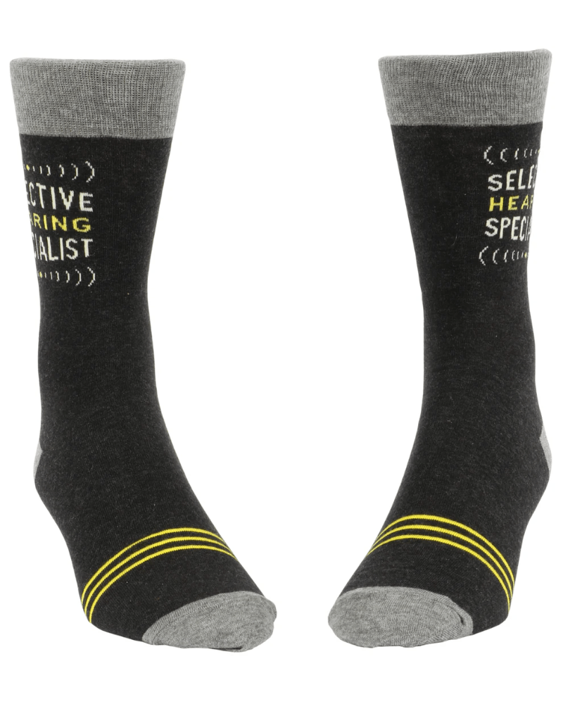 Selective Hearing Specialist Crew Socks - Pink Poodle Boutique - SW851