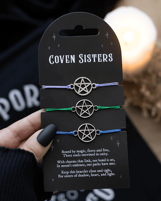 Set of 3 Coven Sisters Pentagram Friendship Bracelets - Pink Poodle Boutique - CL - 44826