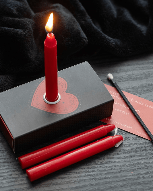 Set of 3 Love Spell Candles & Holder - Pink Poodle Boutique - LO_36225