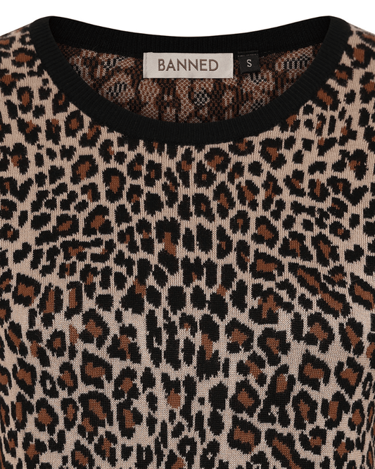 Sheena Jacquard Leopard Print Jumper - Pink Poodle Boutique - JP57245 - S