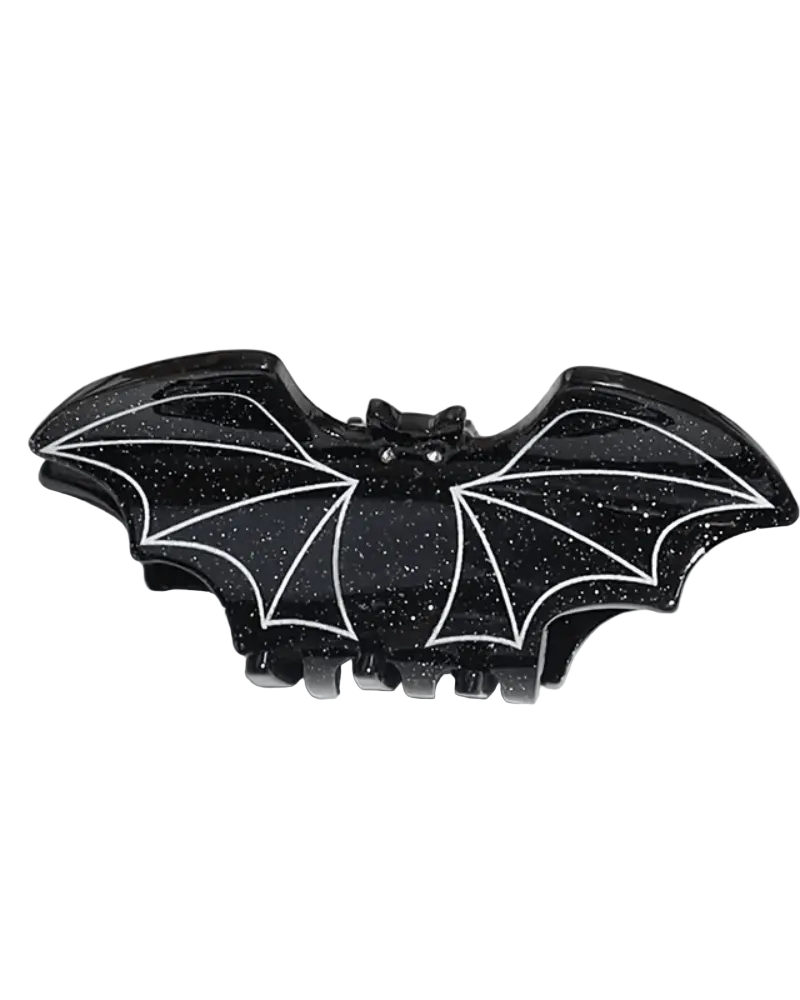 Spooky Glitter Bat Hair Claw - Pink Poodle Boutique - CLAW-BAT