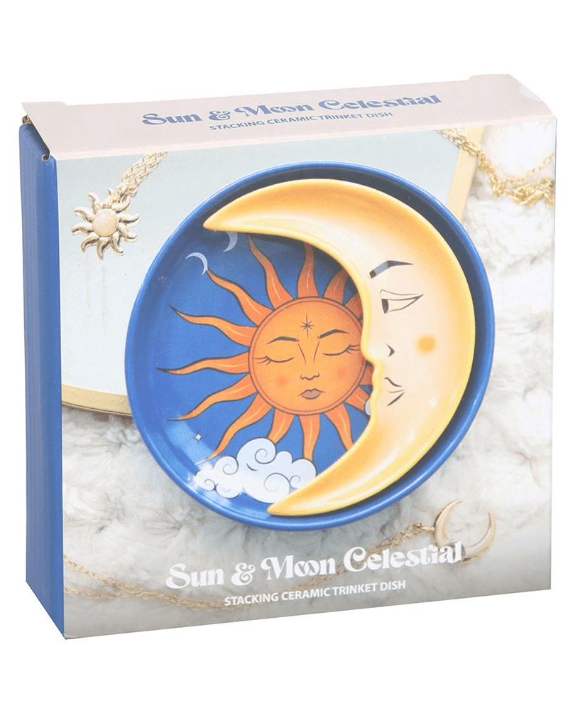 Sun & Moon Celestial Stacking Trinket Dish - Pink Poodle Boutique - CS-27524