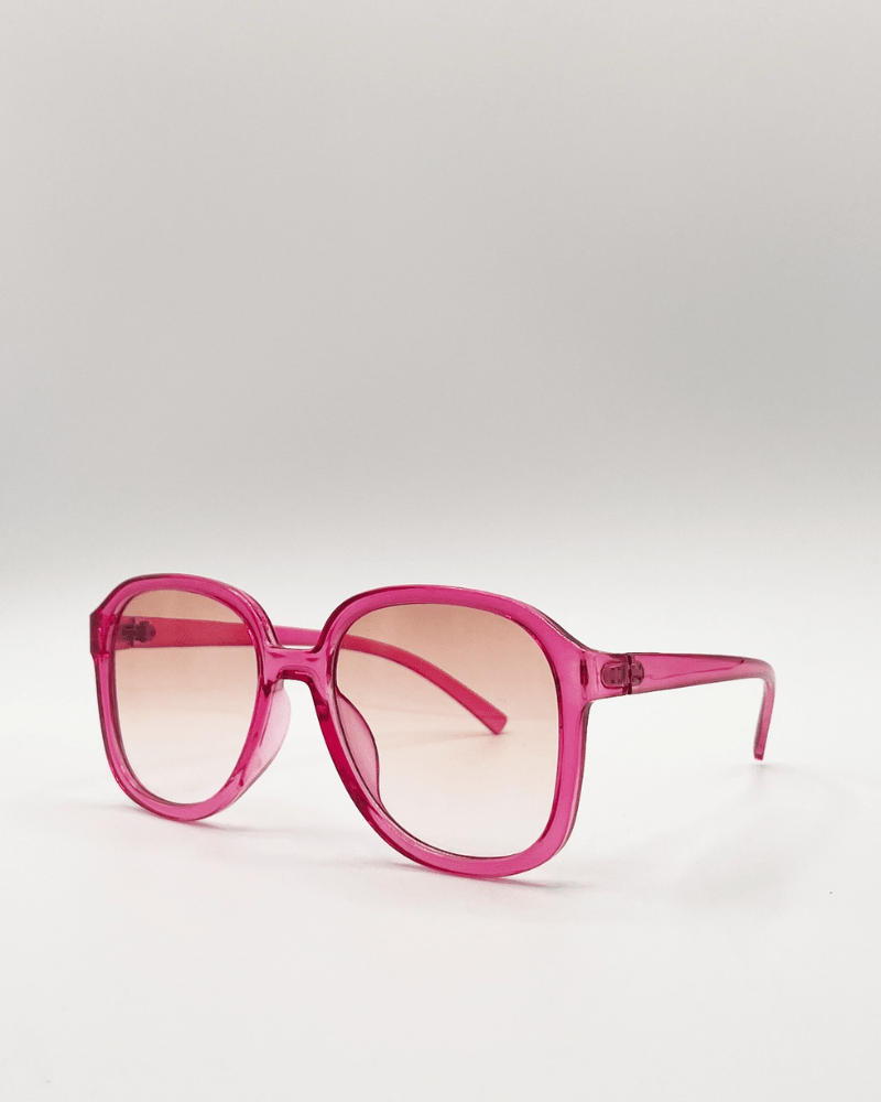 Vintage Style Oversized Sunglasses With Ombre Lenses In Pink - Pink Poodle Boutique - SG2316009