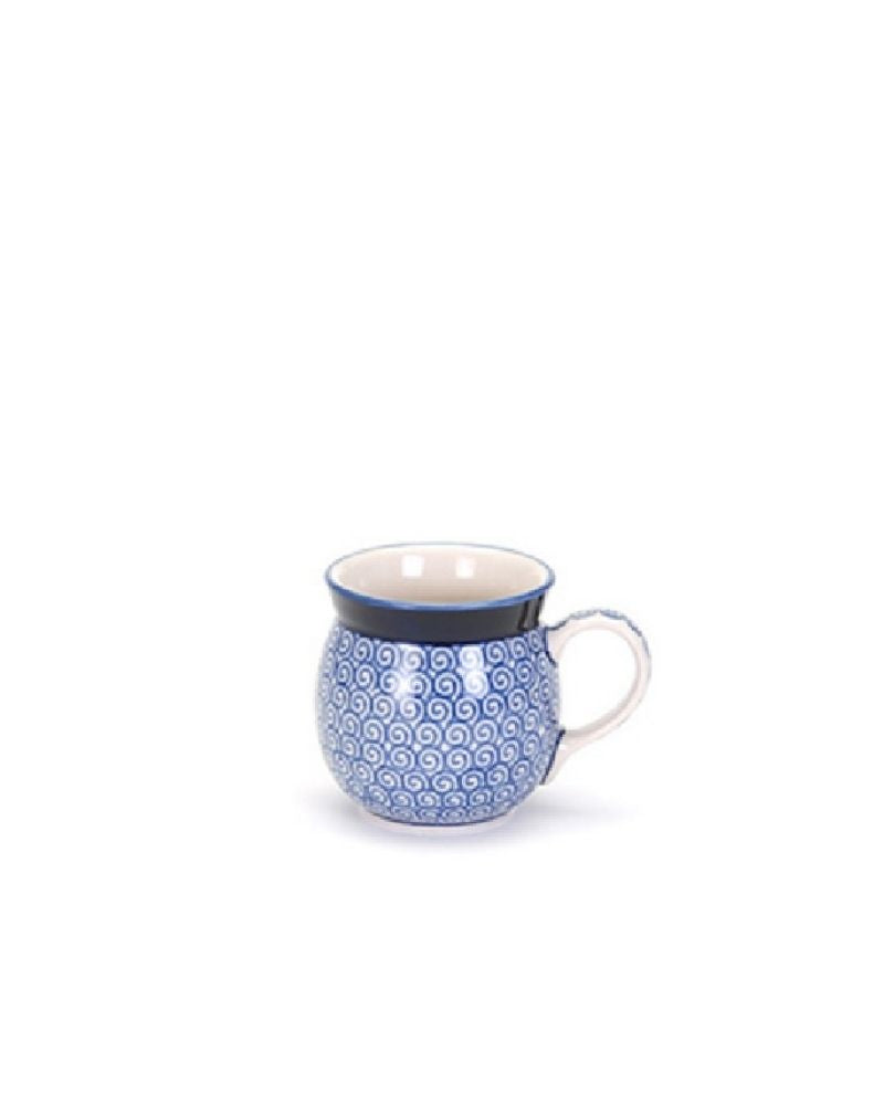 Traditional pottery made by Ceramika Artystyczna - the oldest pottery factory in Boleslawiec, Poland. Blue and green.