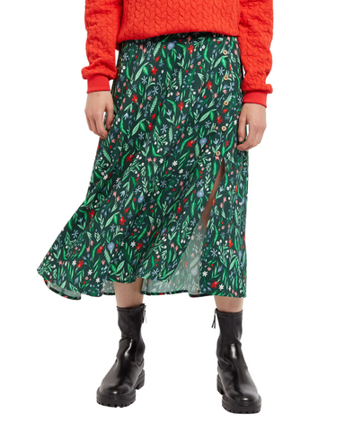 Barney Folk Floral Midi Skirt
