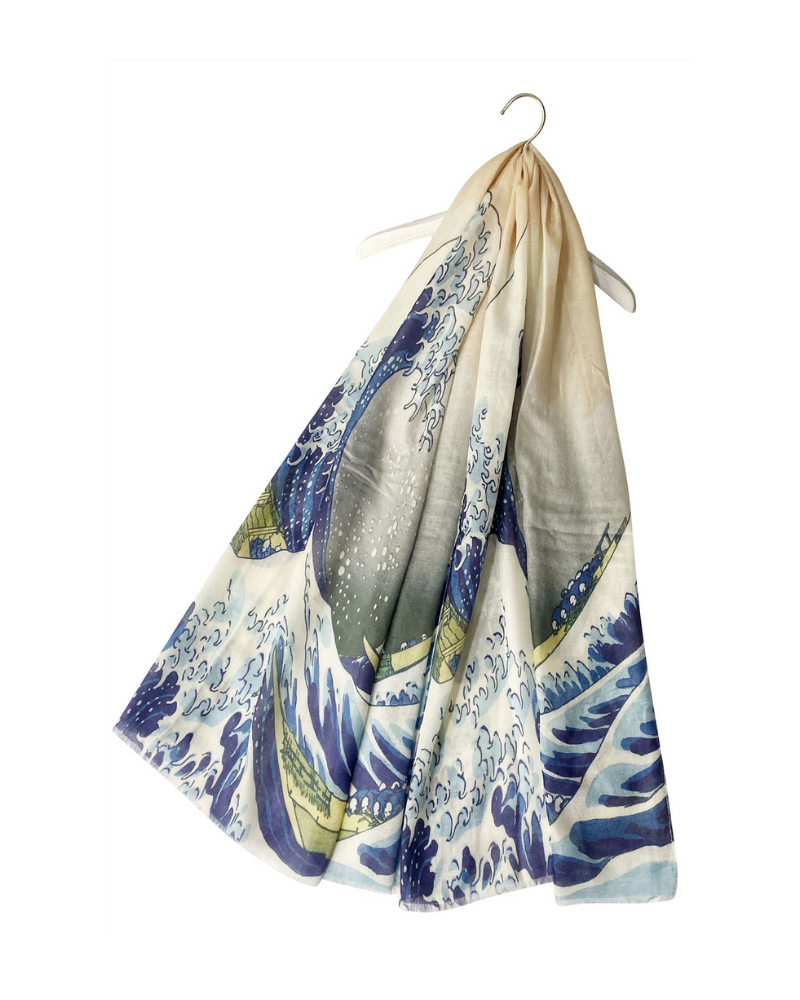 Hokusai's Great Wave Silk Scarf