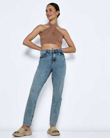 Katy High Waisted Mom Jeans In Blue