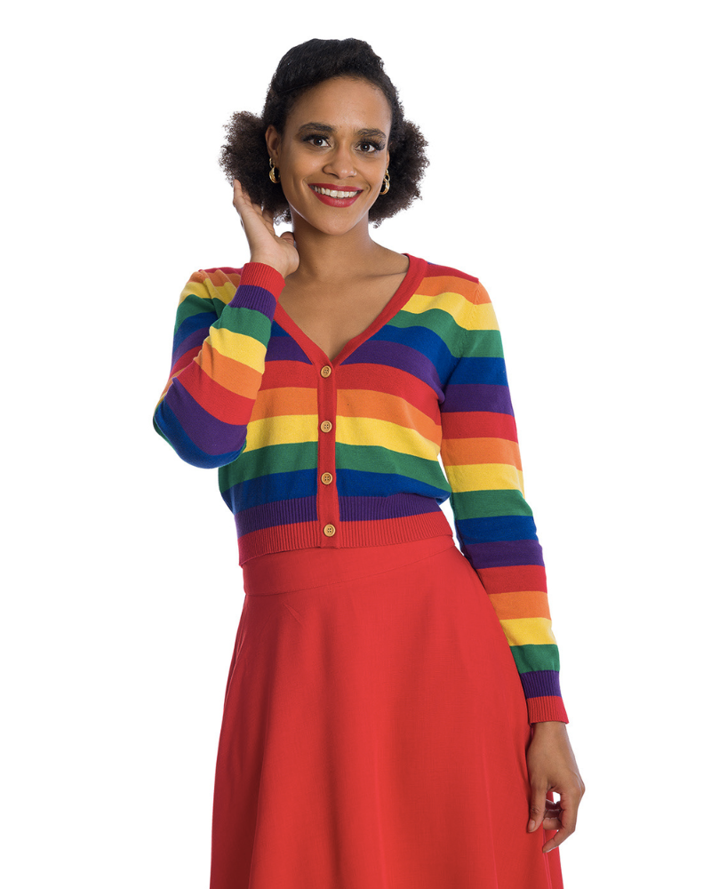 Love Wins Rainbow Stripe Cardigan by Banned Apparel
