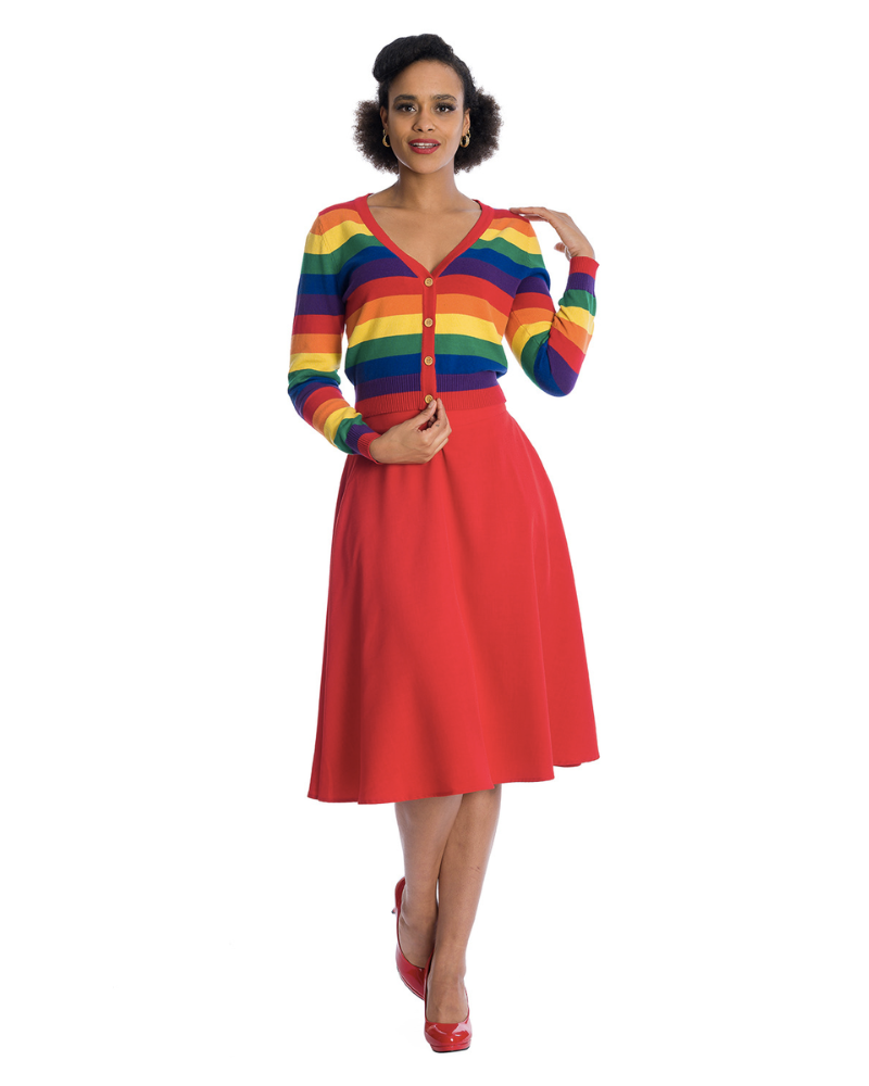 Love Wins Rainbow Stripe Cardigan by Banned Apparel