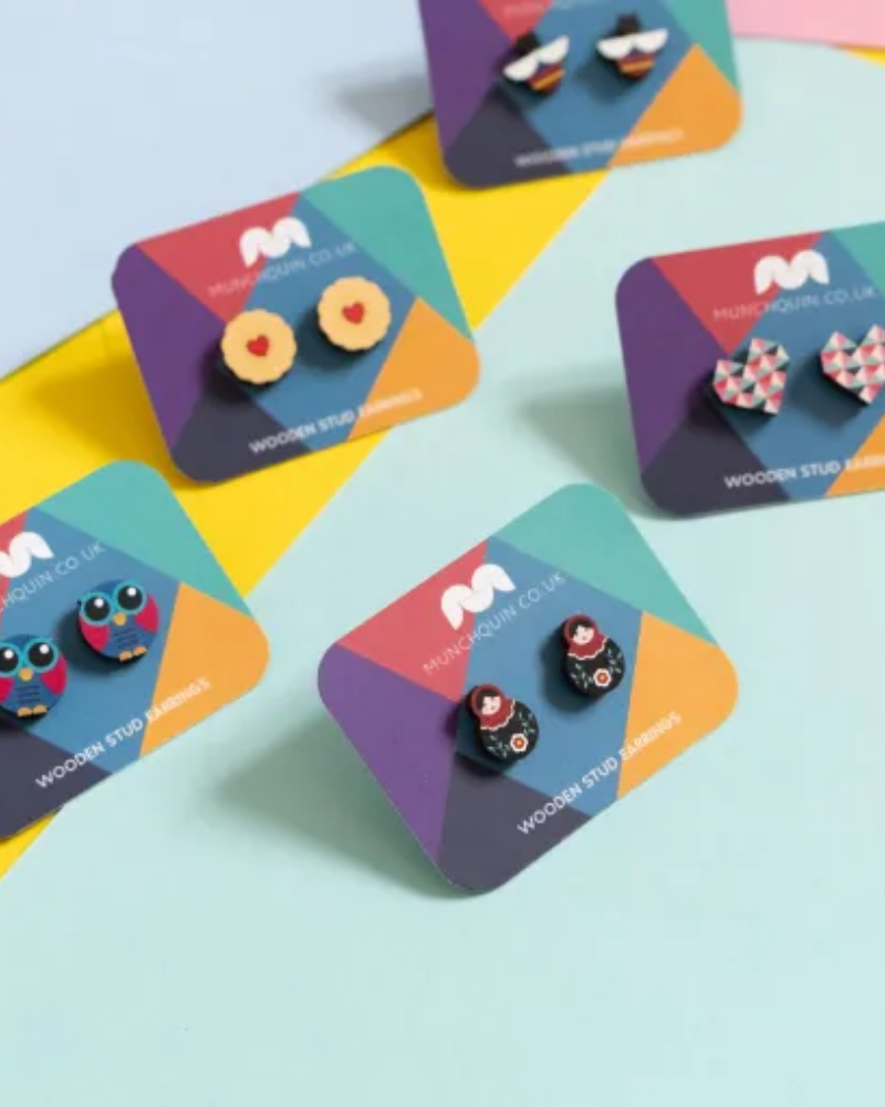Prince Eco Wooden Stud Earrings