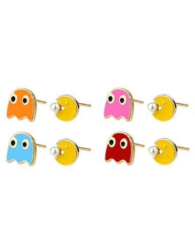 Pac-Man Arcade Game Enamel Stud Earrings Assorted