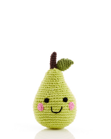 Friendly Pear Crochet Rattle Toy