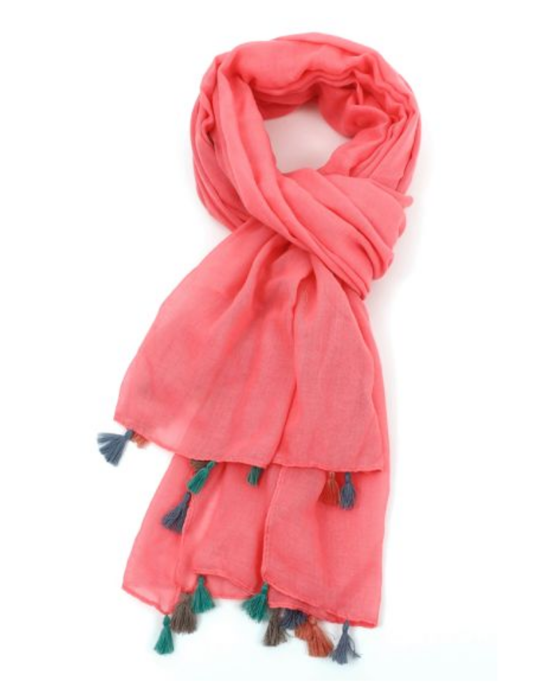Plain Tassel Scarf Assorted Colours