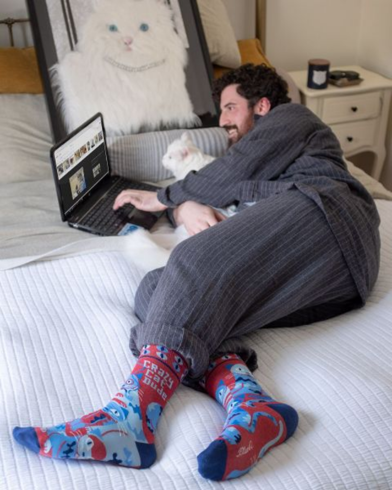 Crazy Cat Dude Socks