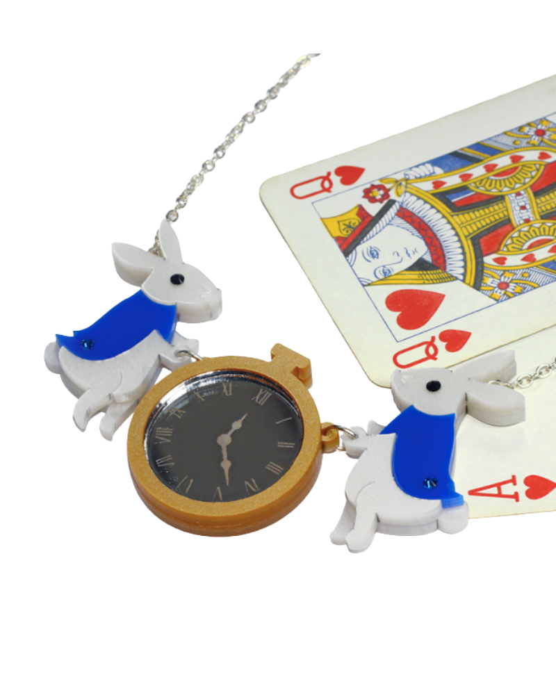 White Rabbit Alice In Wonderland Necklace