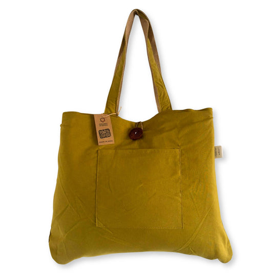 Jute & Cotton Reversible Big Bag in Pistachio