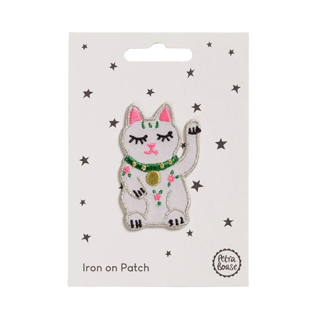 Lucky Cat Iron-On Embroidered Patch