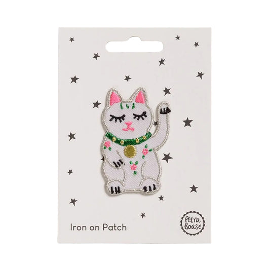 Lucky Cat Iron-On Embroidered Patch