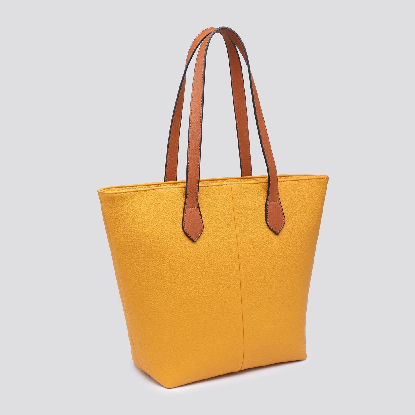 Premium Grade Faux Leather Shopper Bag Tote Bag in Yellow