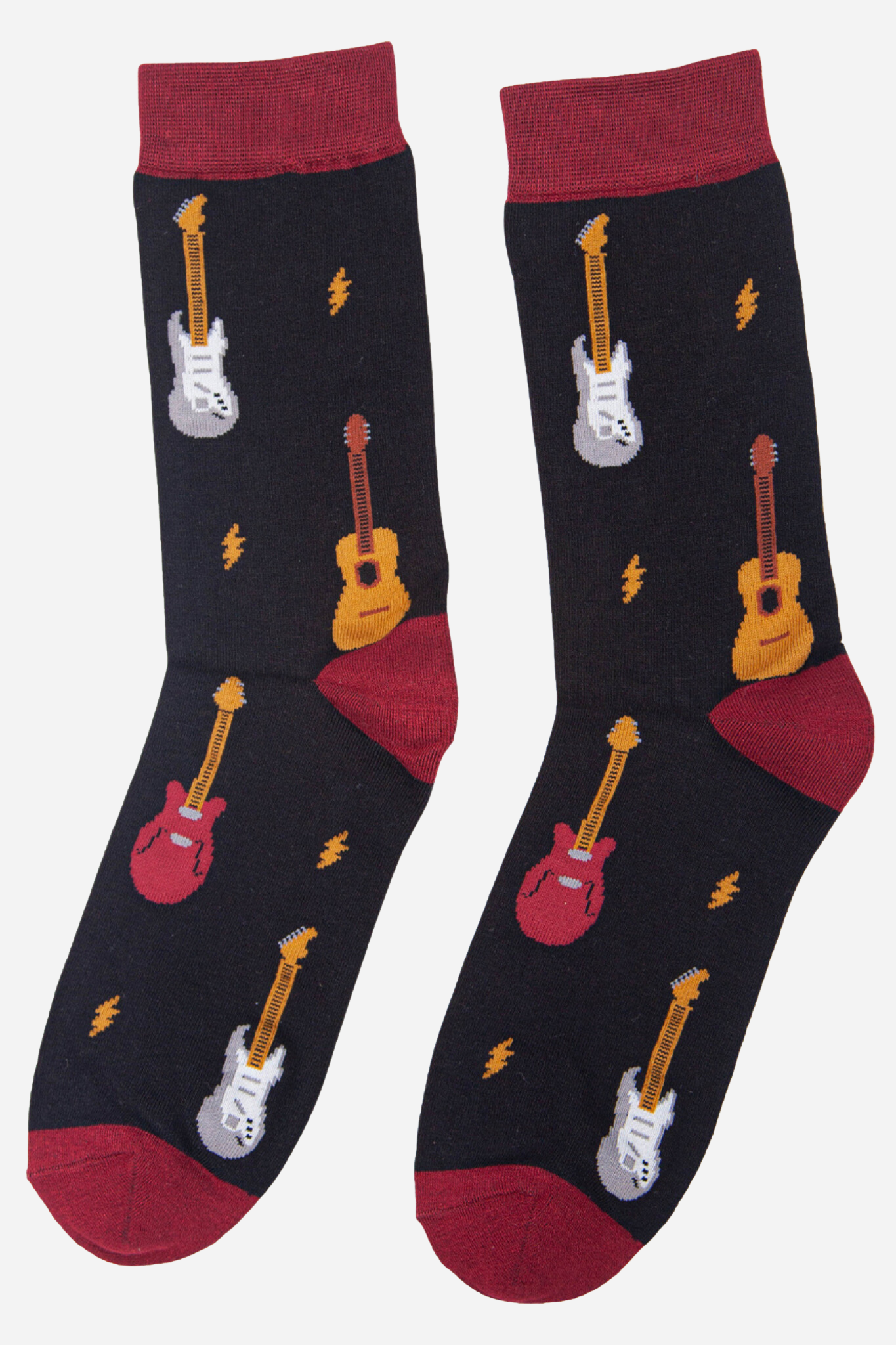 Black & Red Guitars Bamboo Crew Socks