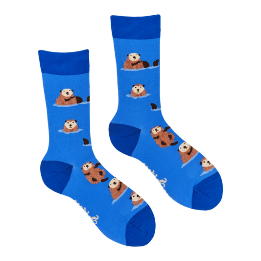 Fluffy Otter Crew Socks