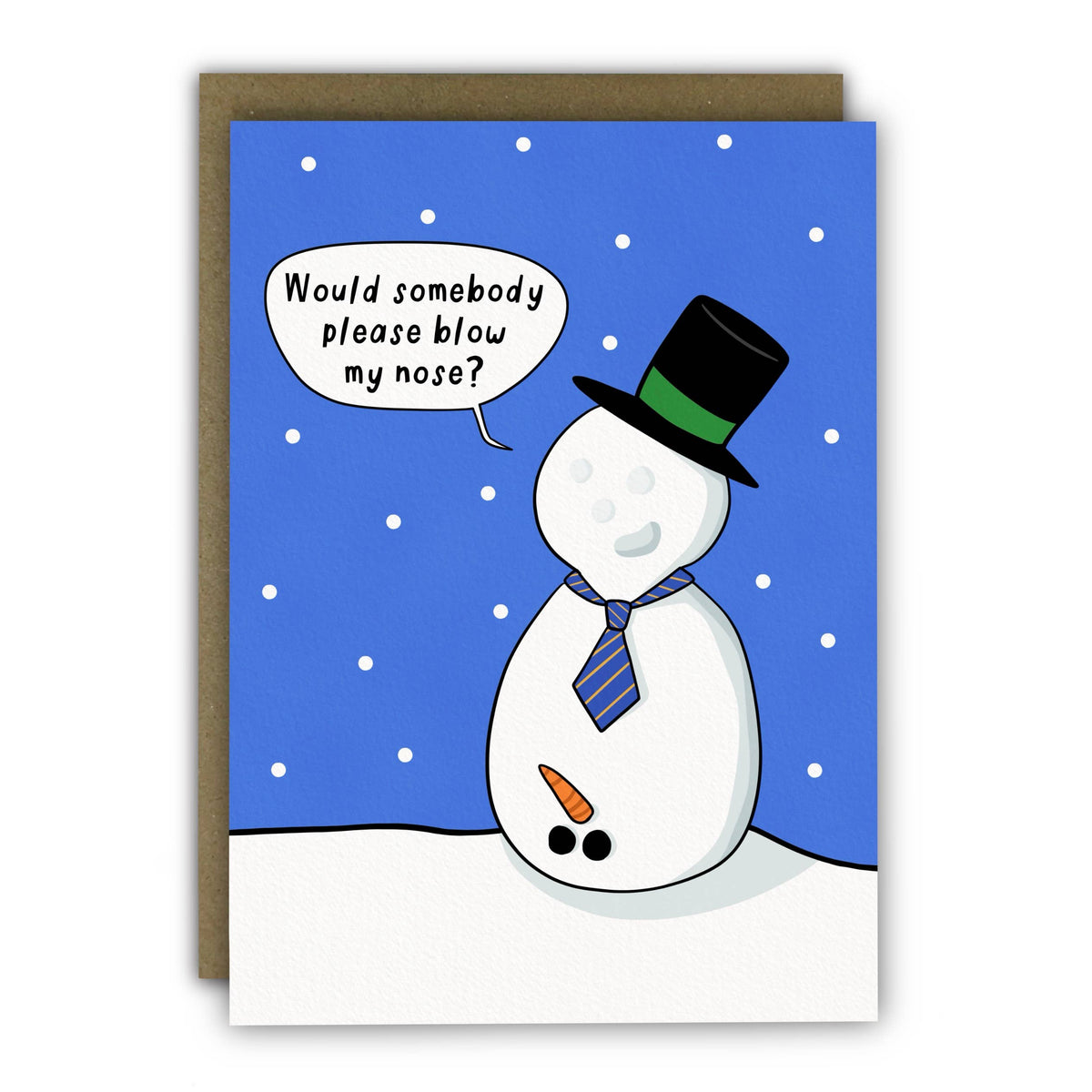 Blow My Nose Rude Snowman Christmas Card