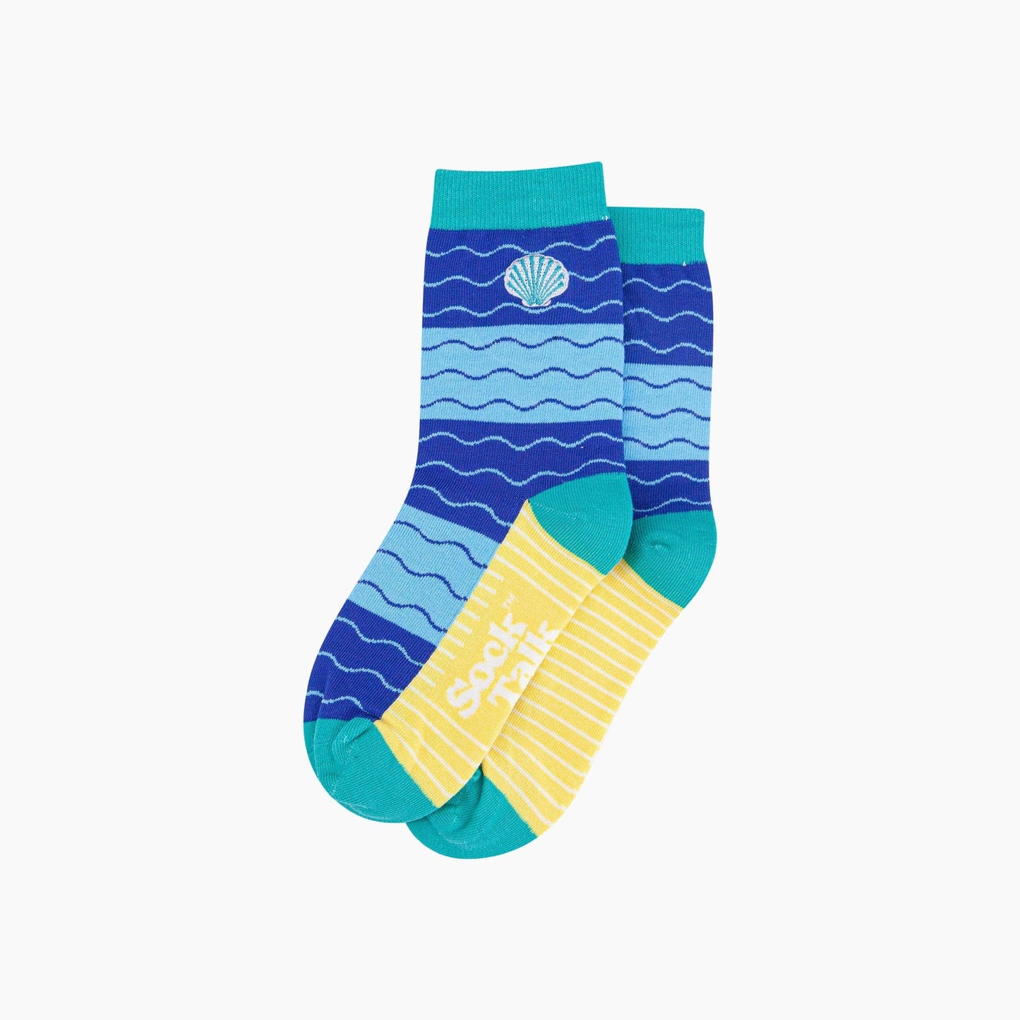 Embroidered Scallop Shell Combed Cotton Socks