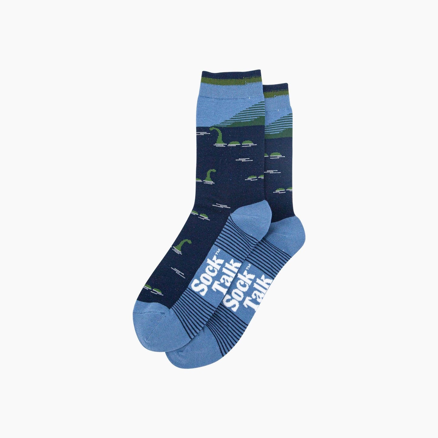 Loch Ness Monster Bamboo Socks in Navy Blue