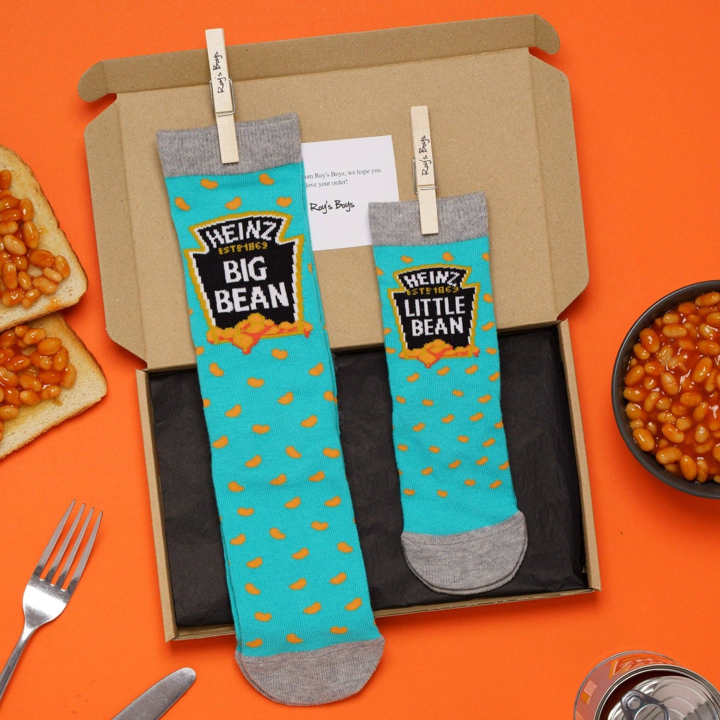 Heinz Baked Beans 'Big Bean' Socks UK 4-7.5