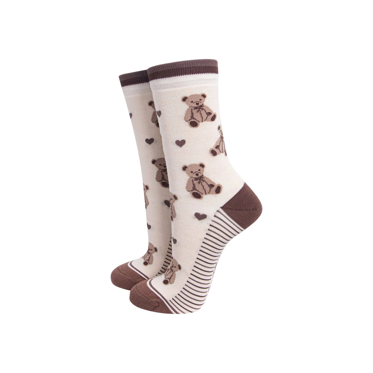 Teddy Bear Bamboo Socks in Cream